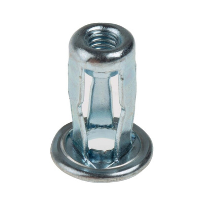 RS PRO Bright Zinc Plated, M4 Steel Threaded Insert, 11.89mm diameter 8.38mm Depth 16.59mm