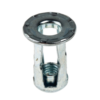 RS PRO Bright Zinc Plated, M5 Steel Threaded Insert, 13.49mm diameter 10.16mm Depth 18.19mm