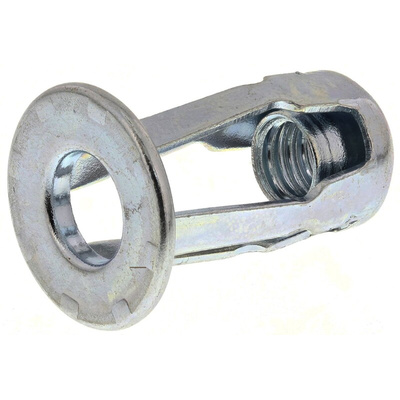 RS PRO Bright Zinc Plated, M6 Steel Threaded Insert, 15.88mm diameter 11.43mm Depth 23.34mm