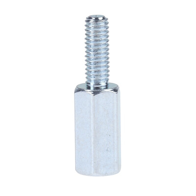 RS PRO Standoff, M3 x M3 Thread, 15mm Body, Steel, Male/Female, 8mm Stud