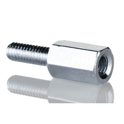 RS PRO Standoff, M4 x M4 Thread, 10mm Body, Steel, Male/Female, 8mm Stud