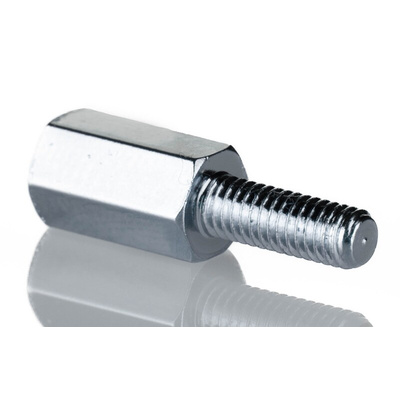 RS PRO Standoff, M4 x M4 Thread, 10mm Body, Steel, Male/Female, 8mm Stud