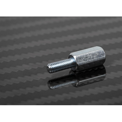 RS PRO Standoff, M3 x M3 Thread, 10mm Body, Steel, Male/Female, 8mm Stud