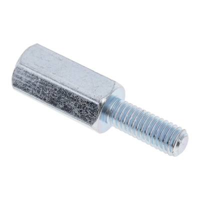 RS PRO Standoff, M3 x M3 Thread, 10mm Body, Steel, Male/Female, 8mm Stud