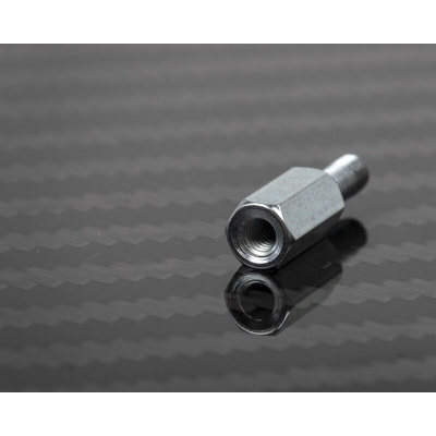 RS PRO Standoff, M3 x M3 Thread, 10mm Body, Steel, Male/Female, 8mm Stud
