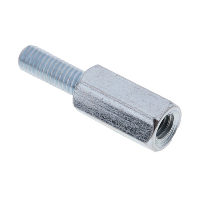 RS PRO Standoff, M3 x M3 Thread, 10mm Body, Steel, Male/Female, 8mm Stud