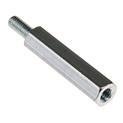 RS PRO Standoff, M4 x M4 Thread, 30mm Body, Steel, Male/Female, 10mm Stud