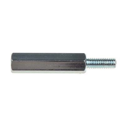 RS PRO Standoff, M3 x M3 Thread, 20mm Body, Steel, Male/Female, 8mm Stud