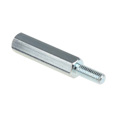 RS PRO Standoff, M3 x M3 Thread, 20mm Body, Steel, Male/Female, 8mm Stud