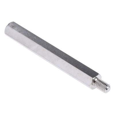 RS PRO Standoff, M5 x M5 Thread, 60mm Body, Brass, Male/Female, 8mm Stud