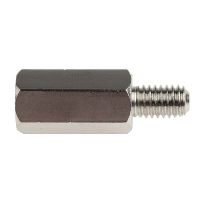 RS PRO Standoff, M6 x M6 Thread, 20mm Body, Steel, Male/Female, 10mm Stud