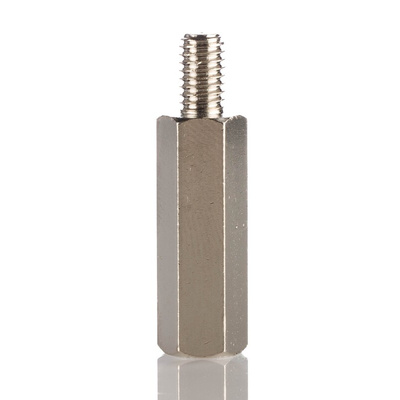 RS PRO Standoff, M6 x M6 Thread, 30mm Body, Steel, Male/Female, 10mm Stud