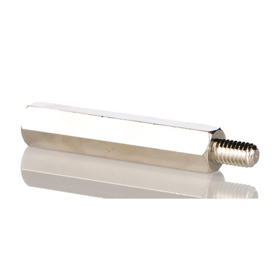 RS PRO Standoff, M6 x M6 Thread, 50mm Body, Steel, Male/Female, 10mm Stud