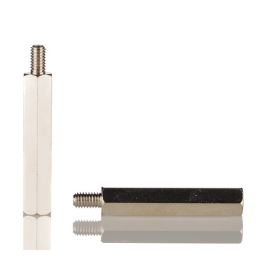 RS PRO Standoff, M6 x M6 Thread, 50mm Body, Steel, Male/Female, 10mm Stud