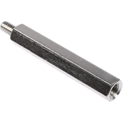 RS PRO Standoff, M6 x M6 Thread, 60mm Body, Steel, Male/Female, 10mm Stud