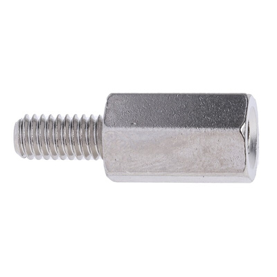 RS PRO Standoff, M4 x M4 Thread, 12mm Body, Brass, Male/Female, 8mm Stud
