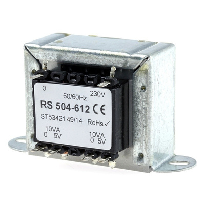 RS PRO 20VA 2 Output Chassis Mounting Transformer, 5V ac