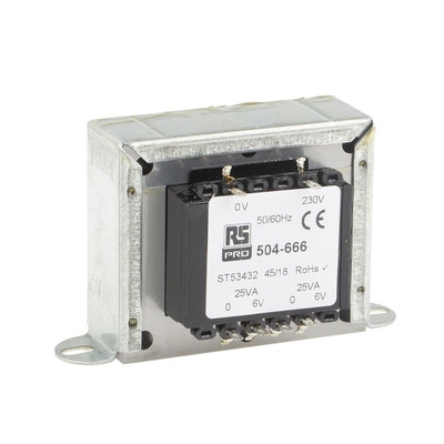 RS PRO 50VA 2 Output Chassis Mounting Transformer, 6V ac
