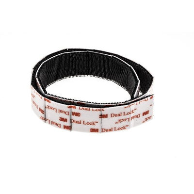 3M Black Hook & Loop Tape, 25mm x 625mm