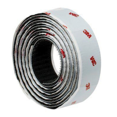 3M Black Hook & Loop Tape, 25mm x 1.25m