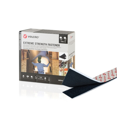 VELCRO® Black Hook & Loop Tape, 50mm x 5m