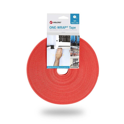 VELCRO® Red Hook & Loop Tape, 10mm x 25m