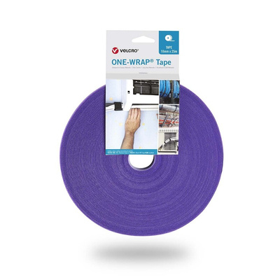 VELCRO® Purple Hook & Loop Tape, 10mm x 25m