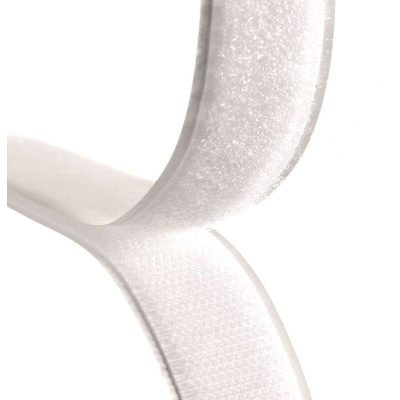 RS PRO Adhesive White Hook & Loop Tape, 50mm x 5m