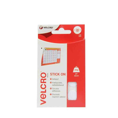 Velcro White Hook & Loop Tape, 16mm x 16mm