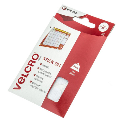 Velcro White Hook & Loop Tape, 16mm x 16mm
