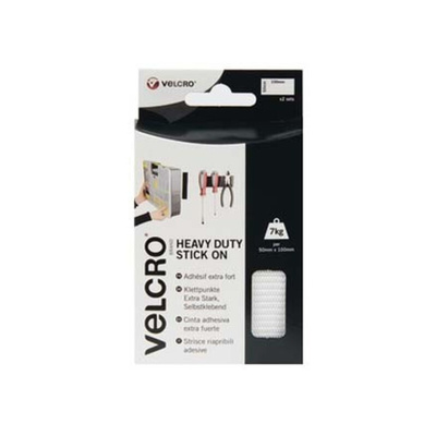 Velcro White Hook & Loop Tape, 50mm x 100mm