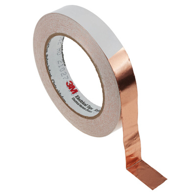 3M 1182 Conductive Tin Clad Copper Tape, 19.1mm x 16m