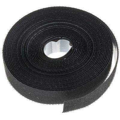RS PRO Black Hook Tape, 20mm x 5m