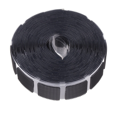 RS PRO Black Hook & Loop Tape, 25mm x 5m