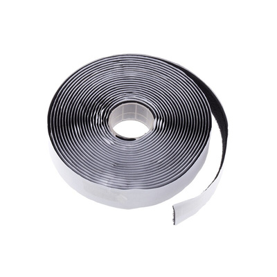 RS PRO Black Hook & Loop Tape, 20mm x 5m