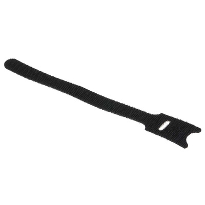 RS PRO Black Hook & Loop Tape, 20mm x 200mm
