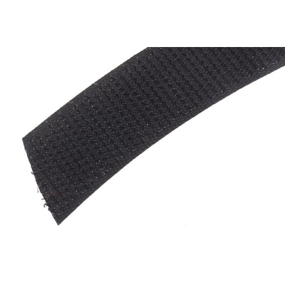 RS PRO Black Hook & Loop Tape, 20mm x 5m