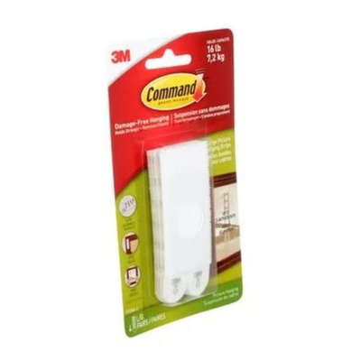 3M Adhesive White Hook & Loop Tape, 19mm x 92.7mm