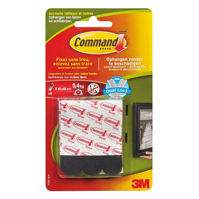 3M Black Picture Hanging Strips, 15.8mm x 69.8mm