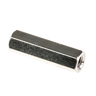 RS PRO Standoff, M3 x M3 Thread, 18mm Body, Brass, Female/Female