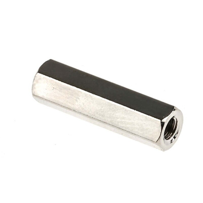 RS PRO Standoff, M3 x M3 Thread, 18mm Body, Brass, Female/Female