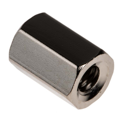 RS PRO Standoff, M4 x M4 Thread, 10mm Body, Brass, Female/Female
