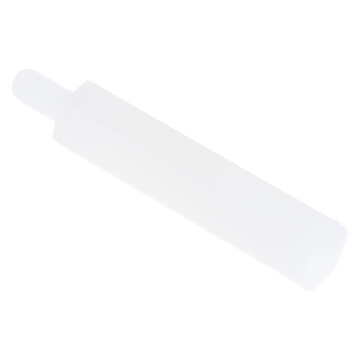 RS PRO Standoff, M3 x M3 Thread, 25mm Body, Nylon, Male/Female, 6mm Stud