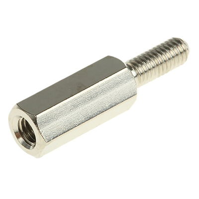 Essentra Standoff, M3 x M3 Thread, 12mm Body, Brass, Male/Female, 8mm Stud