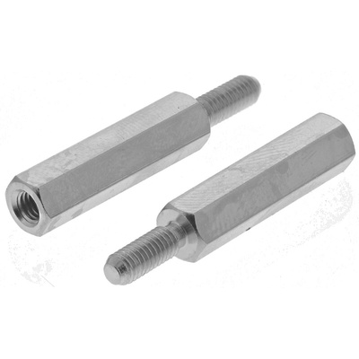 Essentra Standoff, M3 x M3 Thread, 20mm Body, Brass, Male/Female, 8mm Stud