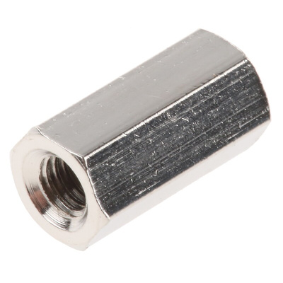 Essentra Threaded Standoff, M3 Thread, 10mm Body, Brass, Female/Female