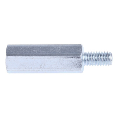RS PRO Standoff, M4 x M4 Thread, 20mm Body, Steel, Male/Female, 8mm Stud