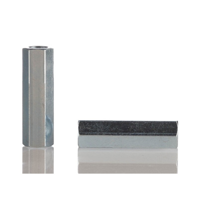 RS PRO Standoff, M4 x M4 Thread, 25mm Body, Steel, Female/Female