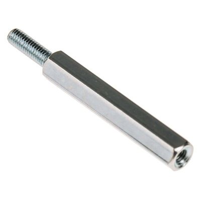 RS PRO Standoff, M3 x M3 Thread, 30mm Body, Steel, Male/Female, 10mm Stud