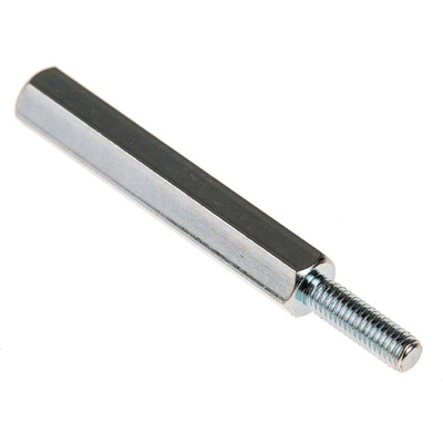 RS PRO Standoff, M3 x M3 Thread, 30mm Body, Steel, Male/Female, 10mm Stud